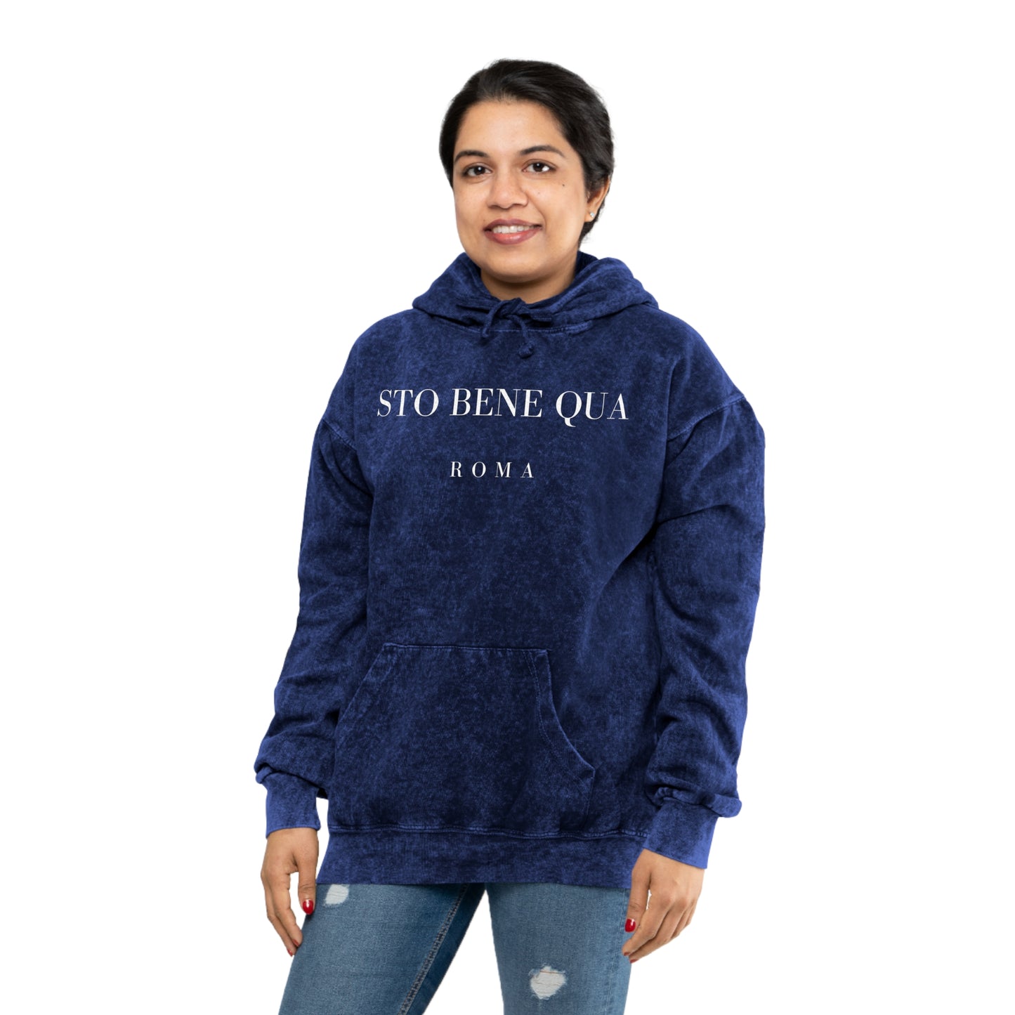 Sto Bene Qua Roma  Mineral Wash Hoodie