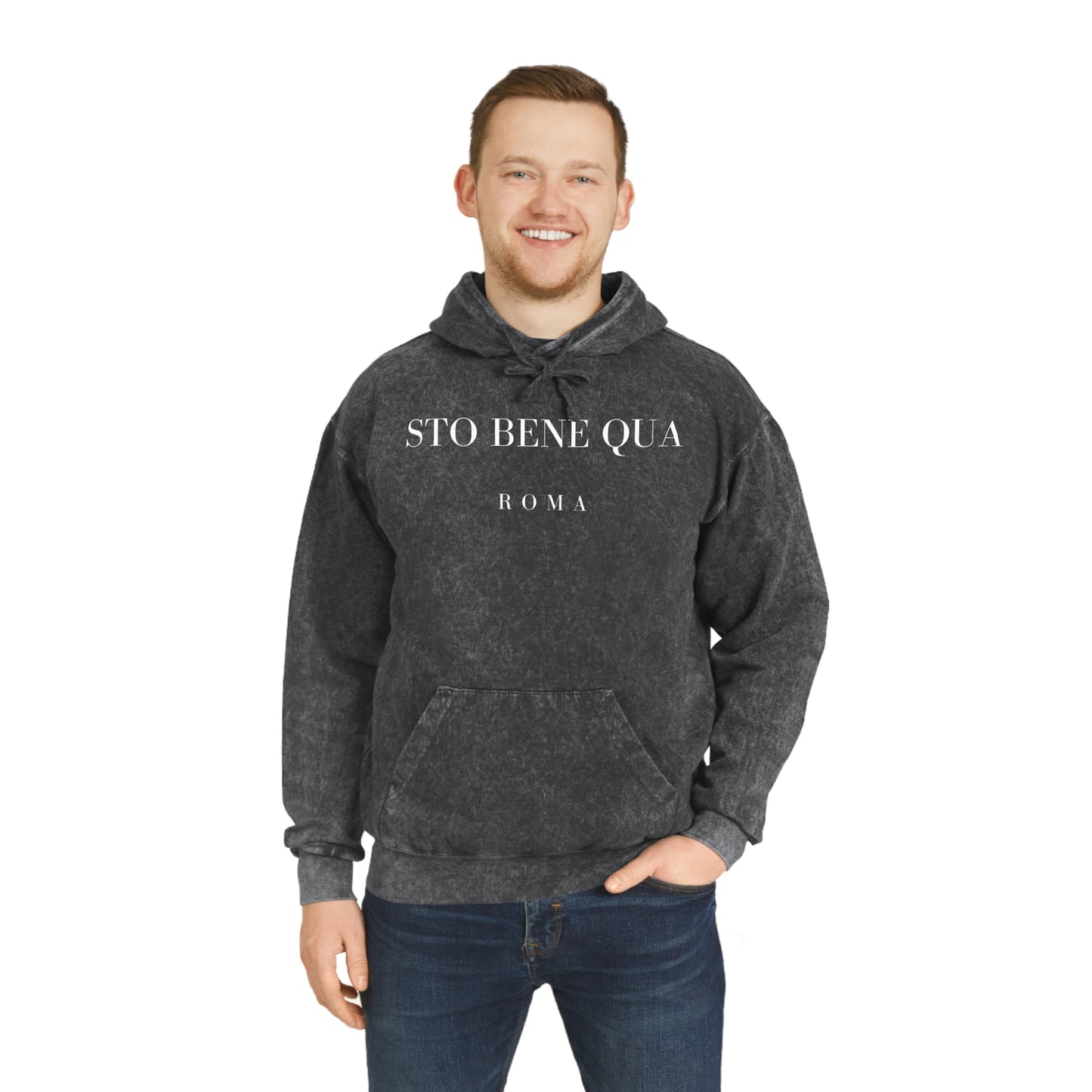 Sto Bene Qua Roma  Mineral Wash Hoodie