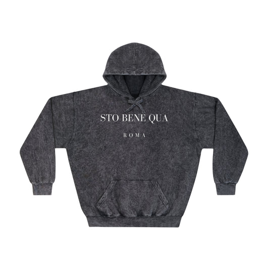 Sto Bene Qua Roma  Mineral Wash Hoodie